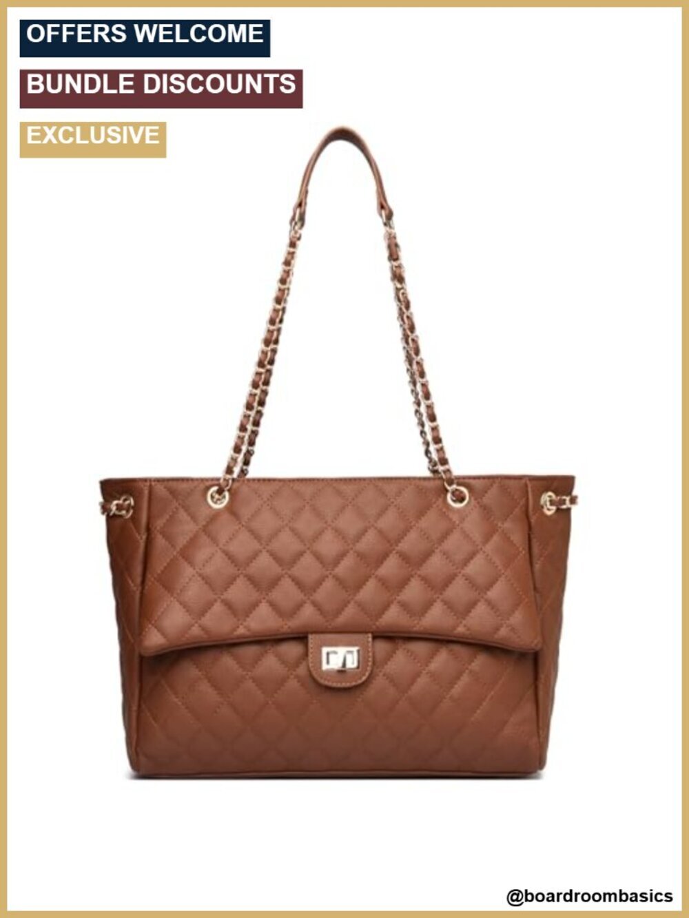 Quilted Satchel Tote Bag, Synthetic Leather Shoulder Handbag Crossbody Purse